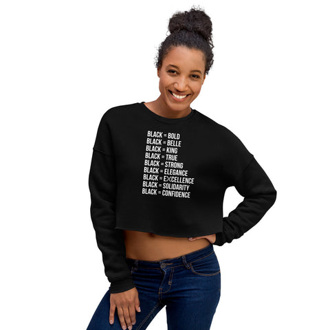 Teesafrique Sustainable Black is Statement piece Crop Sweatshirt