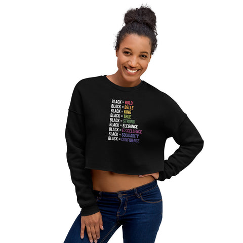 Teesafrique Sustainable Black is Statement piece Crop Sweatshirt Crop Sweatshirt