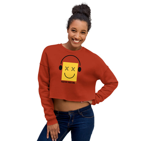 Teesafrique Sustainable Positive Vibes only Statement Crop Sweatshirt