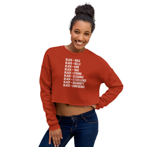 Teesafrique Sustainable Black is Statement piece Crop Sweatshirt