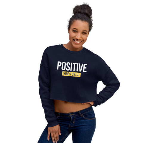 Teesafrique Sustainable Positive Vibes only Statement Crop Sweatshirt