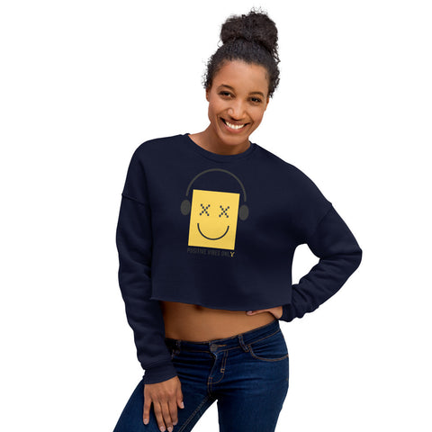 Teesafrique Sustainable Positive Vibes only Statement Crop Sweatshirt