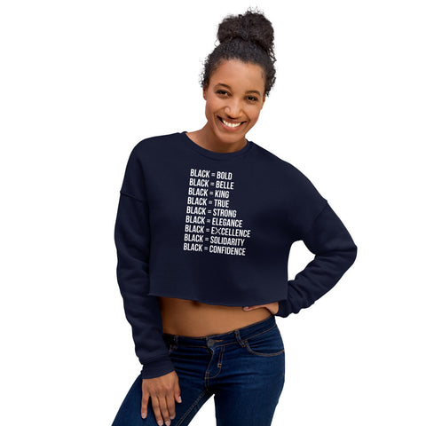 Teesafrique Sustainable Black is Statement piece Crop Sweatshirt