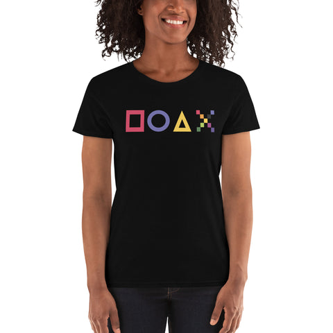 Teesafrique Sustainable Horizontal Gaming Graphic Women's Short Sleeve T-Shirt