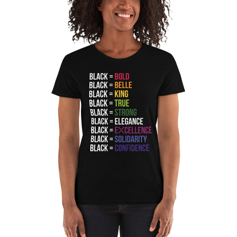 Teesafrique Sustainable  Black is Statement piece Women's short sleeve t-shirt
