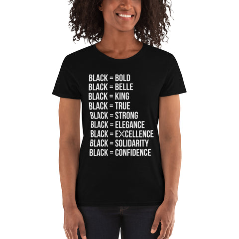 Teesafrique Sustainable  Black is Statement piece Women's short sleeve t-shirt