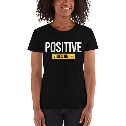 Teesafrique Sustainable Positive Vibes Only Statement Women's short sleeve t-shirt