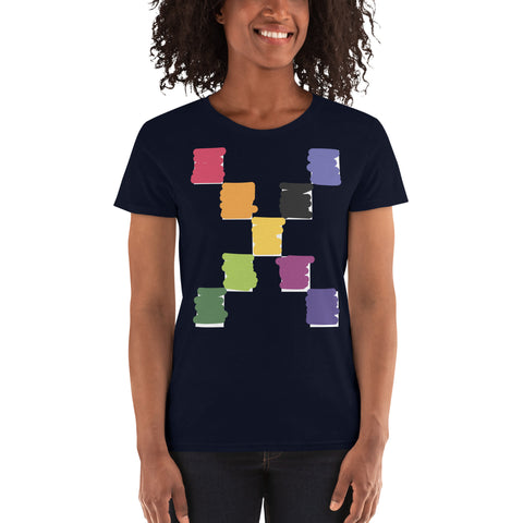 Teesafrique Sustainable Brushstroke Graphic Women's Short Sleeve T-Shirt