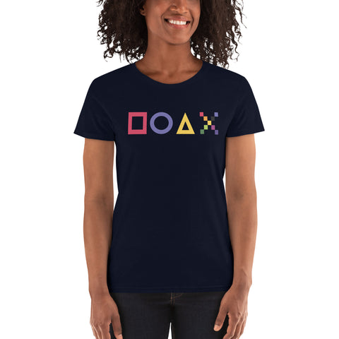 Teesafrique Sustainable Horizontal Gaming Graphic Women's Short Sleeve T-Shirt