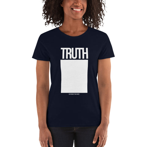 Teesafrique Sustainable Truth Outside the box Statement Women's short sleeve t-shirt