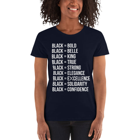 Teesafrique Sustainable  Black is Statement piece Women's short sleeve t-shirt
