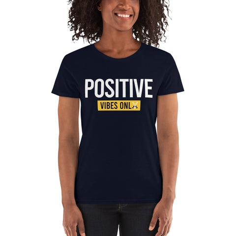 Teesafrique Sustainable Positive Vibes Only Statement Women's short sleeve t-shirt