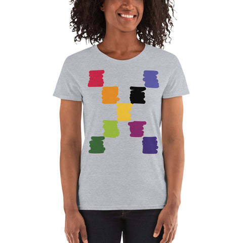Teesafrique Sustainable Brushstroke Graphic Women's Short Sleeve T-Shirt