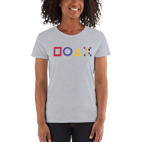 Teesafrique Sustainable Horizontal Gaming Graphic Women's Short Sleeve T-Shirt