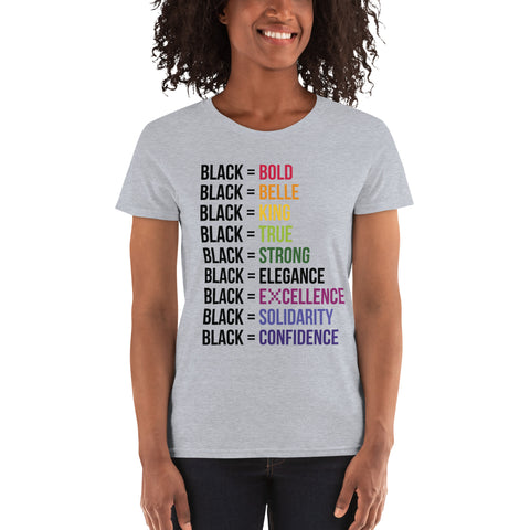 Teesafrique Sustainable  Black is Statement piece Women's short sleeve t-shirt