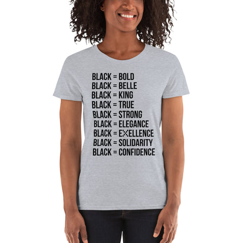 Teesafrique Sustainable  Black is Statement piece Women's short sleeve t-shirt