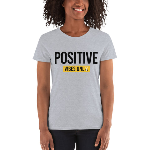 Teesafrique Sustainable Positive Vibes Only Statement Women's short sleeve t-shirt