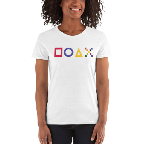 Teesafrique Sustainable Horizontal Gaming Graphic Women's Short Sleeve T-Shirt