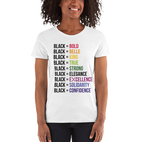 Teesafrique Sustainable  Black is Statement piece Women's short sleeve t-shirt