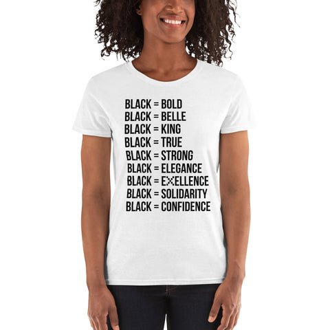 Teesafrique Sustainable  Black is Statement piece Women's short sleeve t-shirt