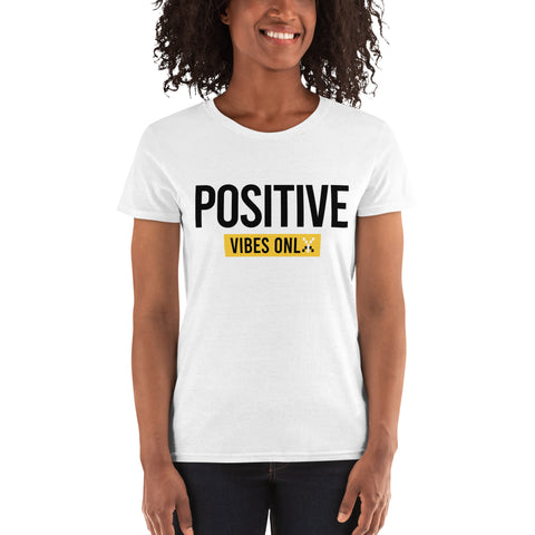 Teesafrique Sustainable Positive Vibes Only Statement Women's short sleeve t-shirt