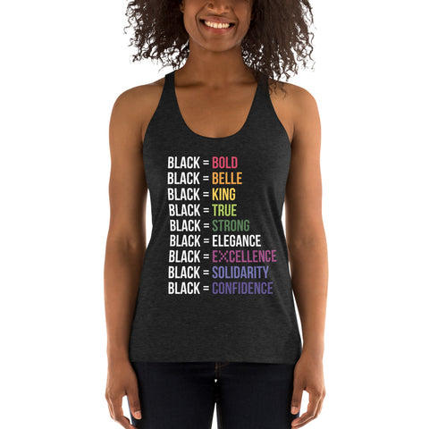 Teesafrique Sustainable  Black is Statement piece Women's Racerback Tank
