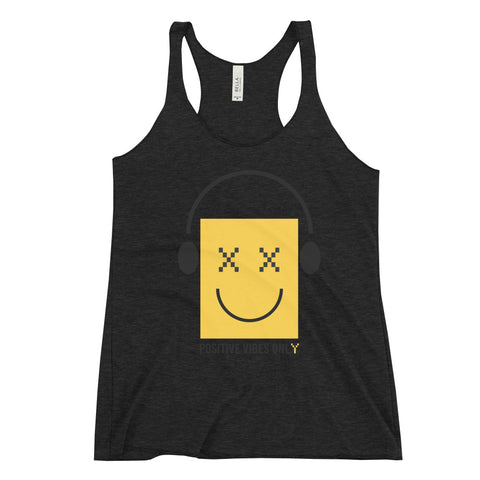 Teesafrique Sustainable Positive Vibes Only Emoji Statement Women's Racerback Tank