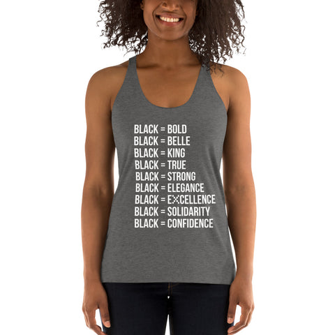 Teesafrique Sustainable  Black is Statement piece Women's Racerback Tank