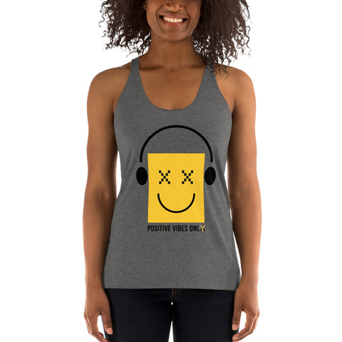 Teesafrique Sustainable Positive Vibes Only Emoji Statement Women's Racerback Tank
